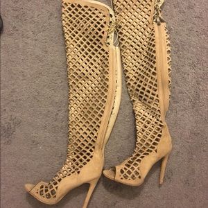 Thigh High Mesh Boots